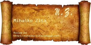 Mihalko Zita névjegykártya